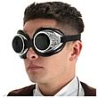 Steampunk Radioactive Silver Aviator Goggles
